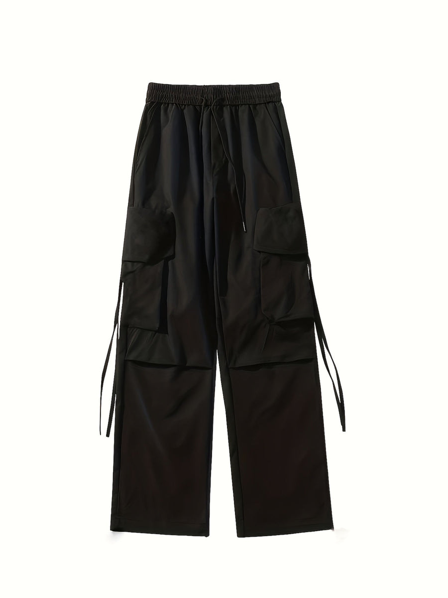 Damen zweiteiliges Set, Crop Hoodie und Cargohose, Schwarz-Weiß, locker geschnitten
