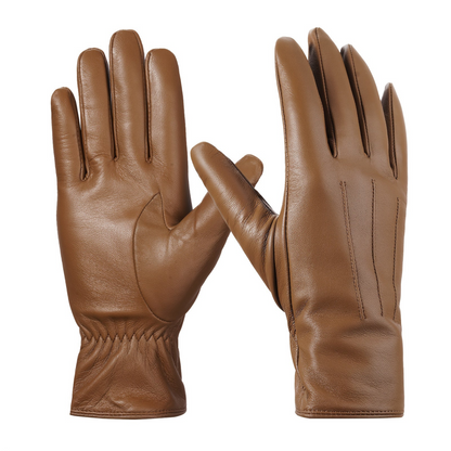 Damen Handschuhe glattes Material Burgunderrot Gr. S