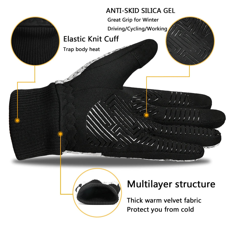 Unisex Winterhandschuhe mit 3M Thinsulate Isolation und Touchscreen-Funktion, Anti-Rutsch-Design