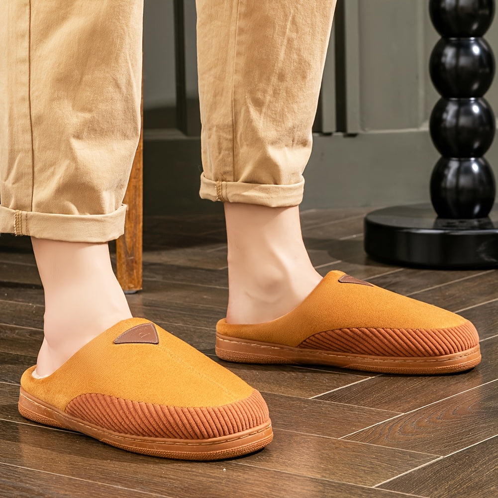 Herren Hausschuhe, gefüttert, rutschfeste Sohle, bequemer Schlupfschuh für Zuhause