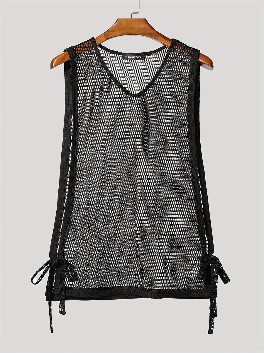 Herren Mesh Tank Top mit offenen Seiten – Moderner Streetstyle Look
