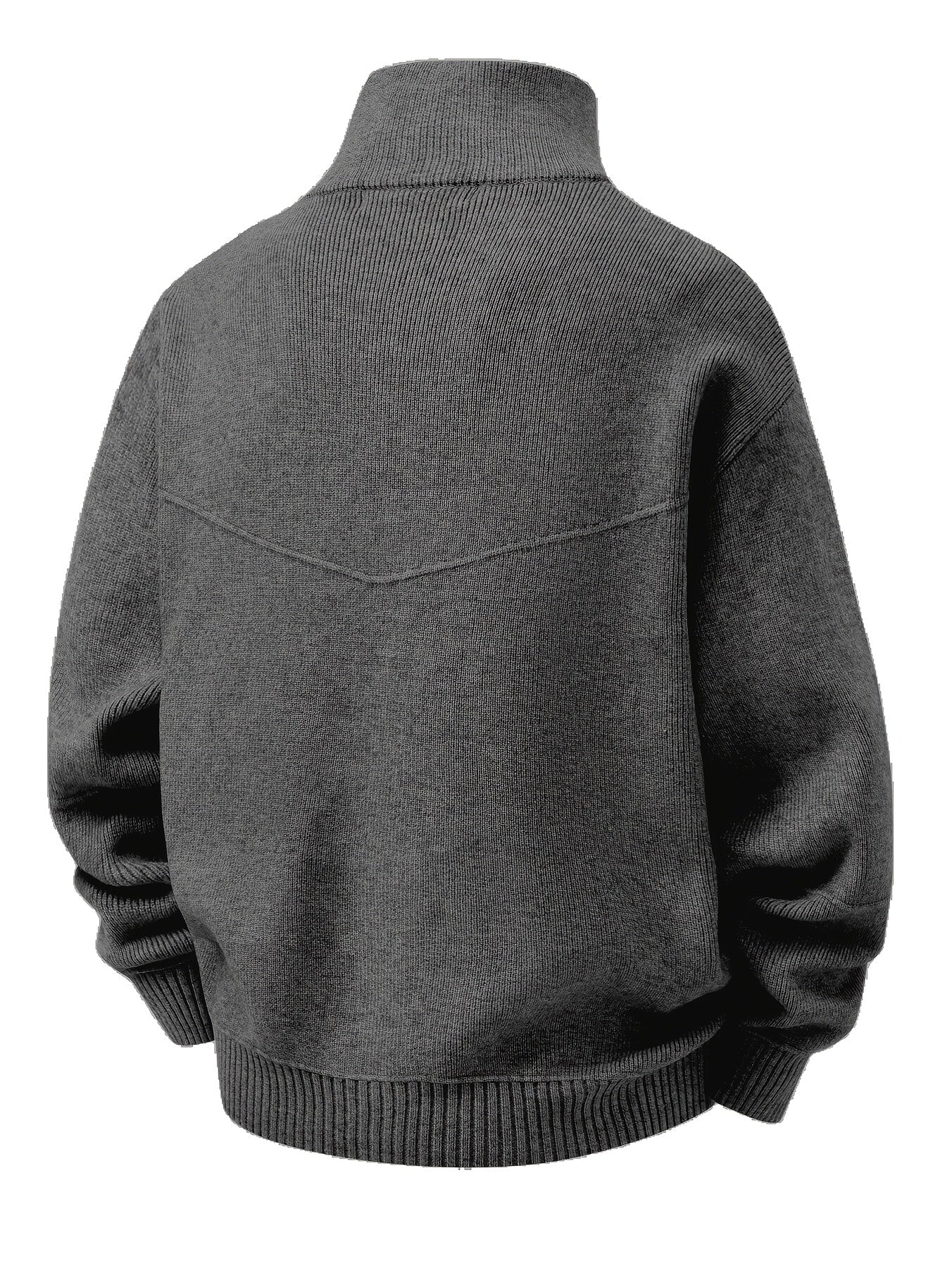 Herren Strickjacke Reißverschluss Stehkragen Dunkelgrau