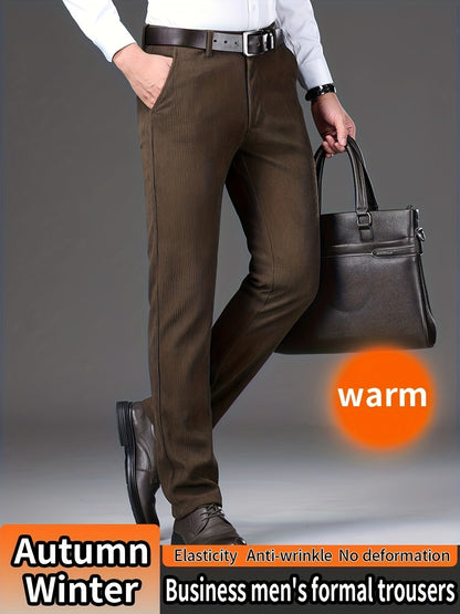 Herren Cordhose Regular Fit Business Hosen für Herbst Winter