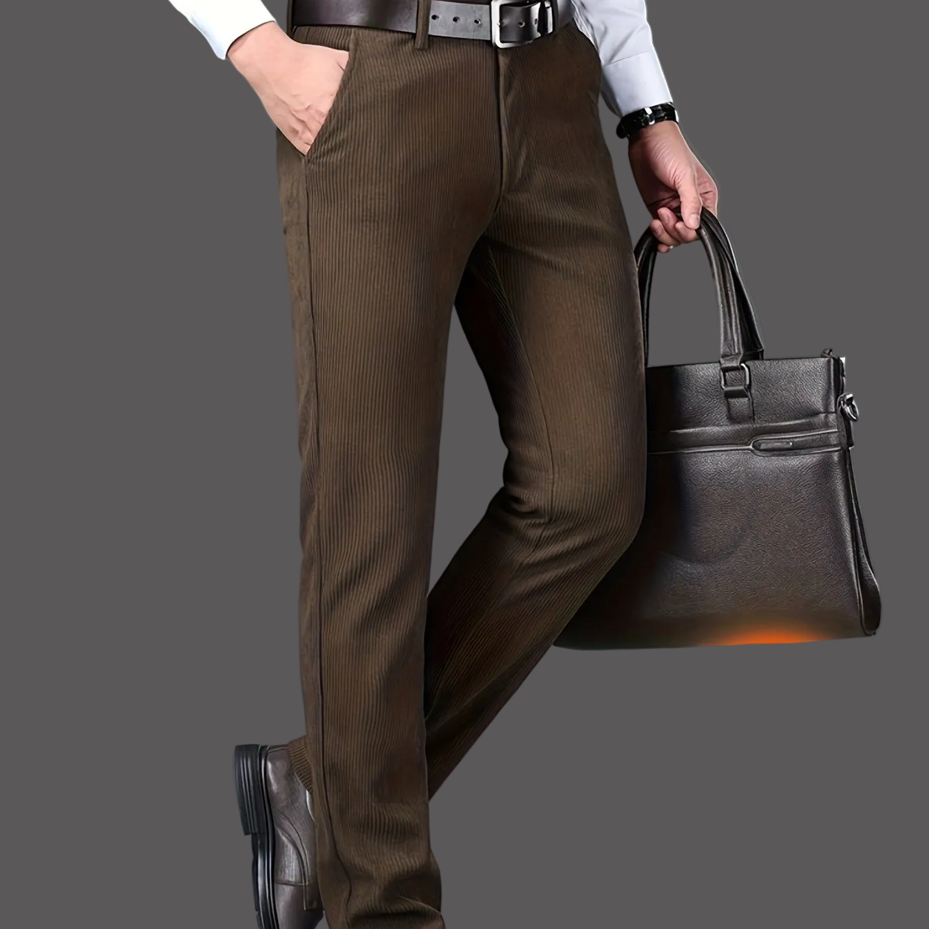 Herren Cordhose Regular Fit Business Hosen für Herbst Winter