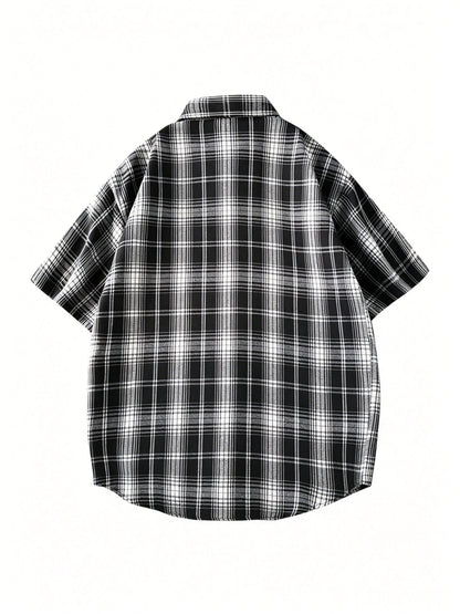 Herren Kurzarm Freizeithemd im Karo-Design – Lässiger Button-Down Stil für Alltag und Freizeit
