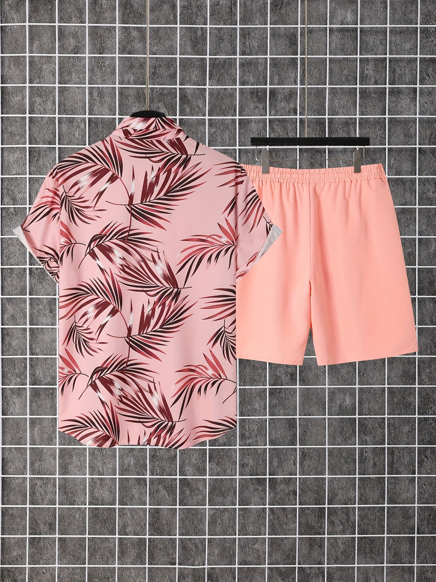 Herren Sommer Set – Tropisches Freizeit Hemd mit Shorts, ideal für Urlaub und Strand