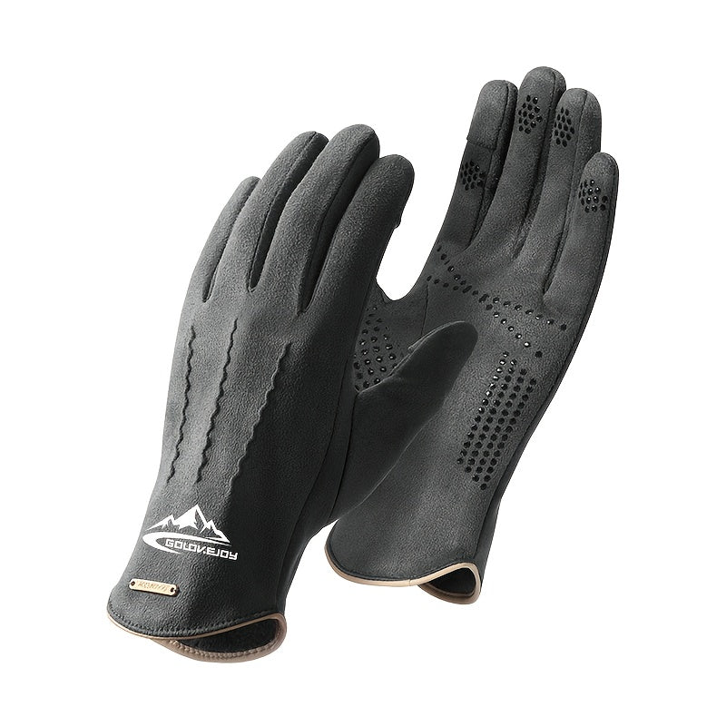 Unisex handschoenen met gestructureerd gripgedeelte en manchet in een contrasterende kleur