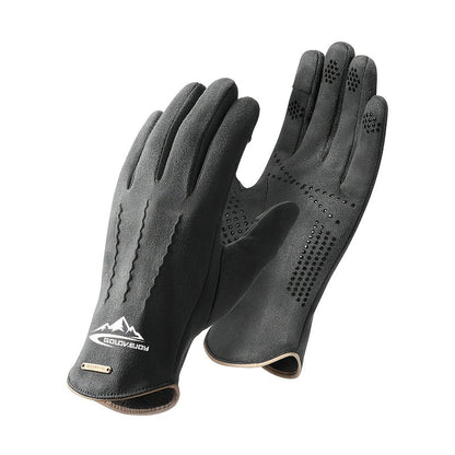 Unisex handschoenen met gestructureerd gripgedeelte en manchet in een contrasterende kleur