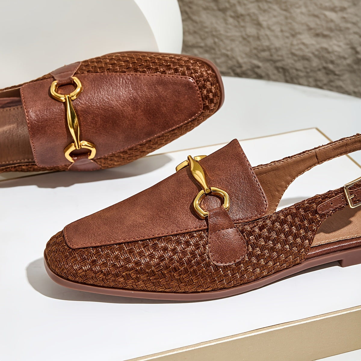 Damen Slingback-Loafer im eleganten Business- und Freizeitstil mit Horsebit-Detail