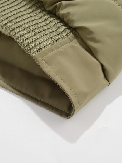 Steppweste mit Stehkragen und Rippstrickdetails - Warm gefüttert - Herren