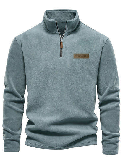 Herren Quarter-Zip Pullover – Moderner Freizeitstil mit Stehkragen und dezentem Logo