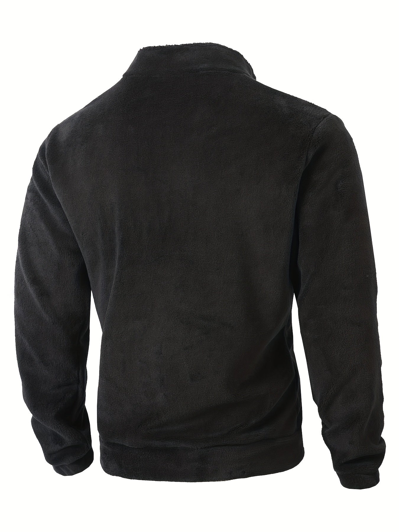 Fleece Pullover Herren mit Reißverschluss und Bauchtasche Stehkragen