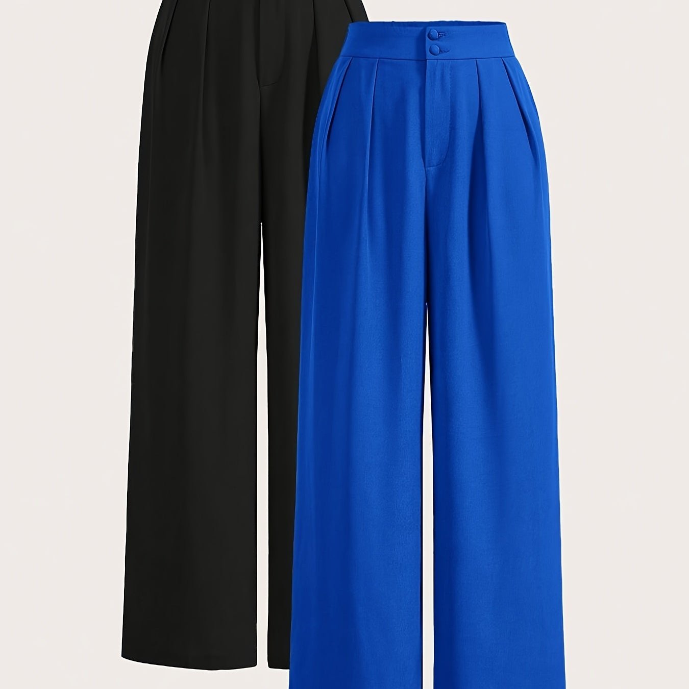 Damen Weite High-Waist Anzughose Elegant Büro & Freizeit