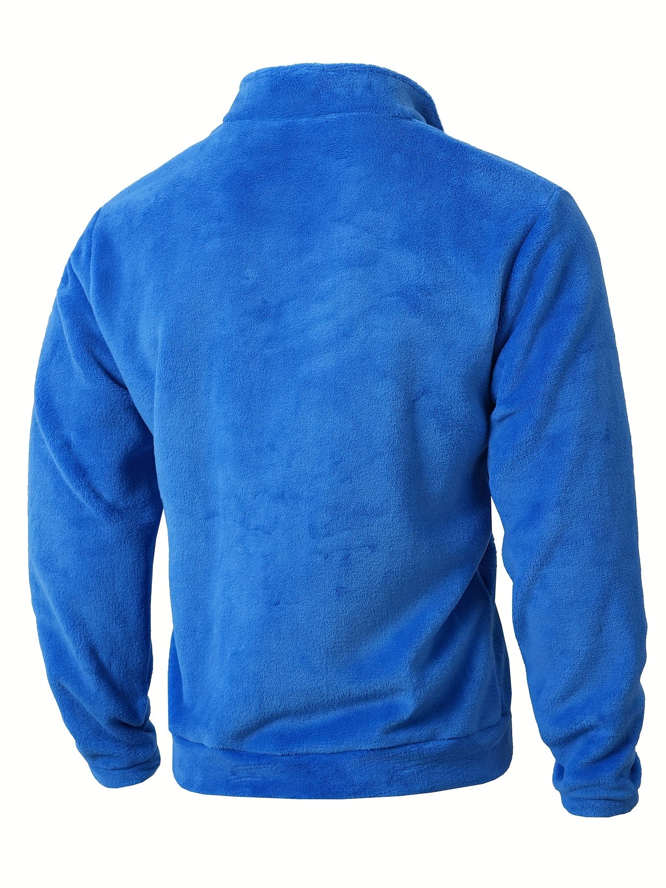 Fleece Pullover Herren mit Reißverschluss und Bauchtasche Stehkragen