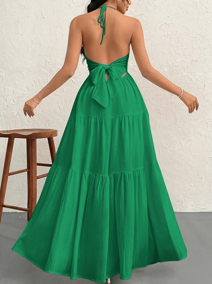 Damen Maxikleid Elegant mit Neckholder und A-Linien-Schnitt – Stilvolles Sommerkleid für besondere Anlässe
