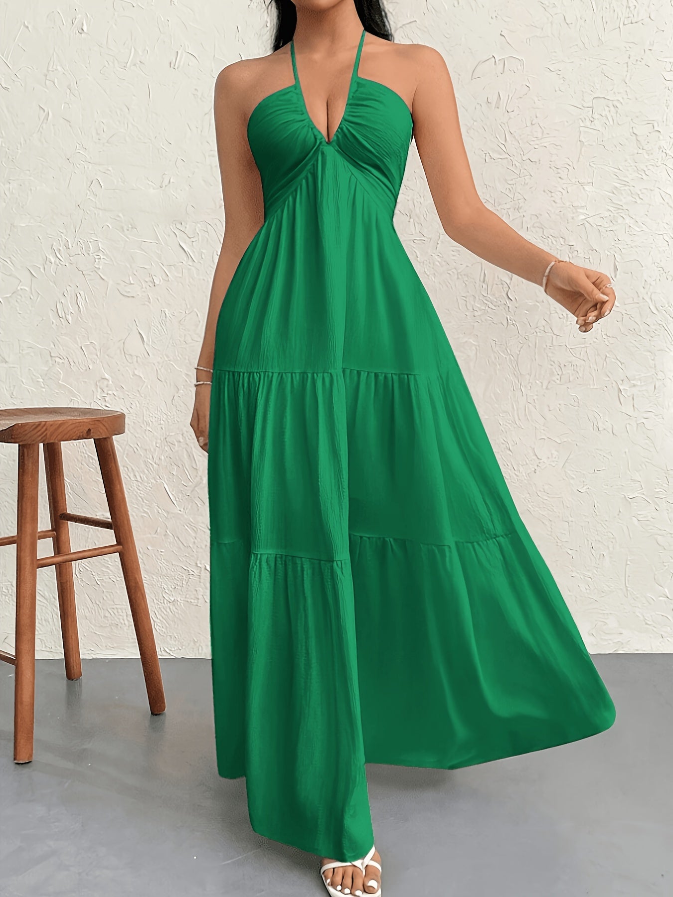 Damen Maxikleid Elegant mit Neckholder und A-Linien-Schnitt – Stilvolles Sommerkleid für besondere Anlässe