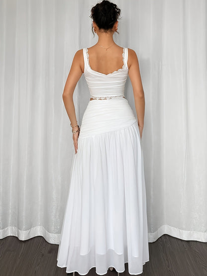 Damen Maxi-Volantrock Elegant Boho Stil – Perfekt für Strand, Urlaub & Sommerabende