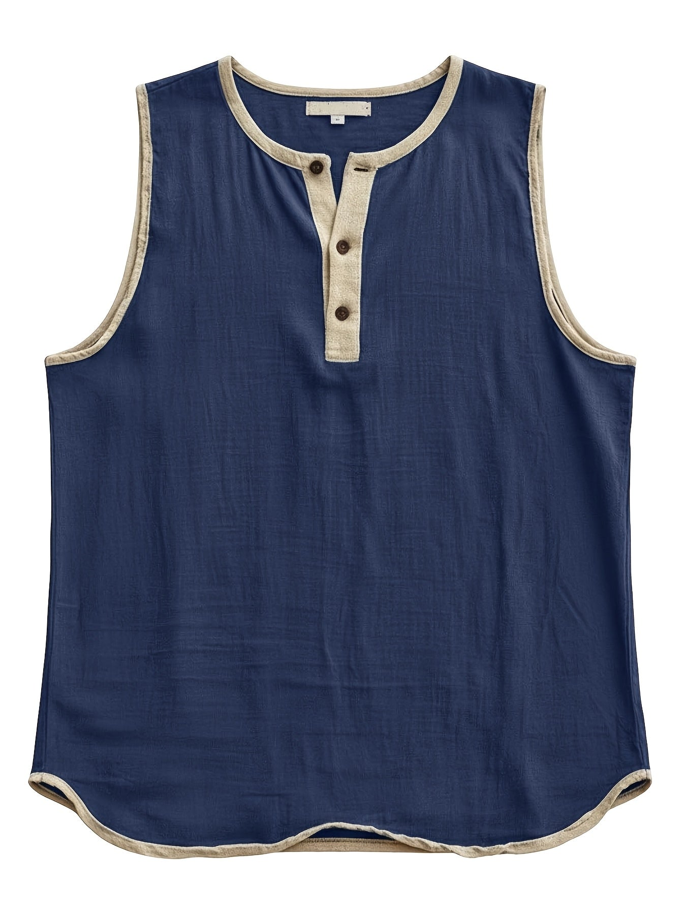 Herren Ärmelloses Henley Shirt Freizeit Modern