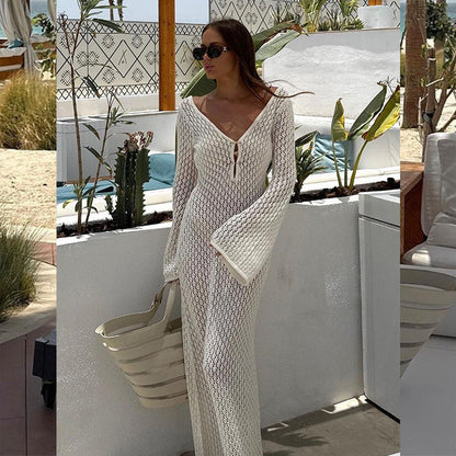 Diana – Strickkleid mit Lochmuster für den Strand