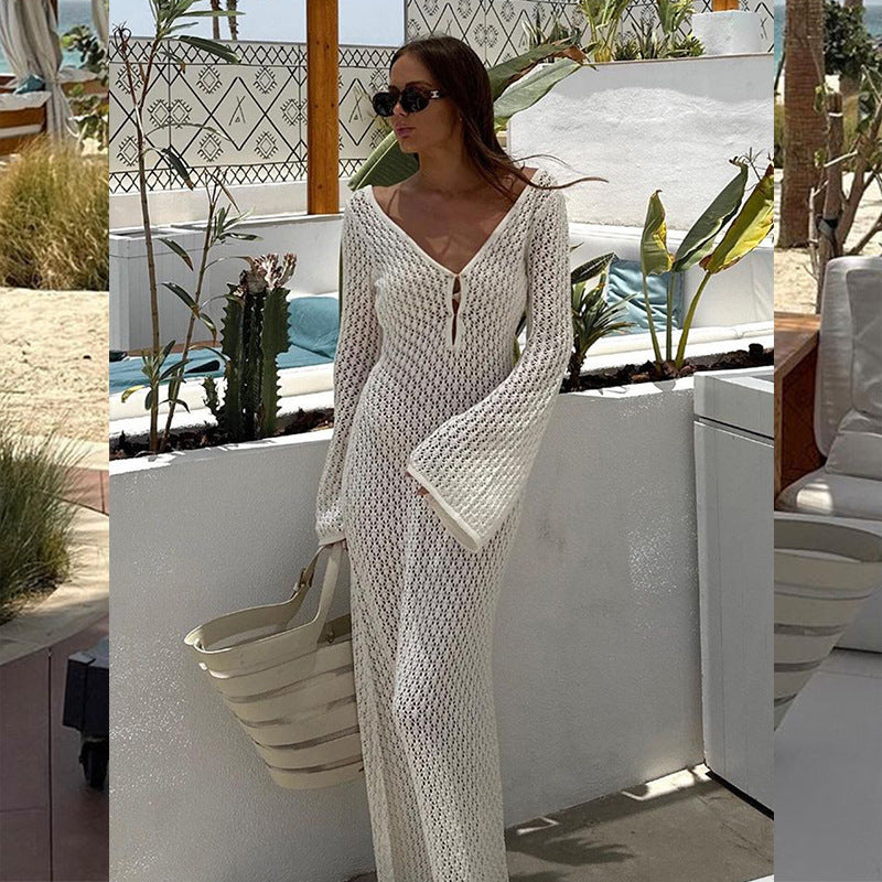 Diana – Strickkleid mit Lochmuster für den Strand