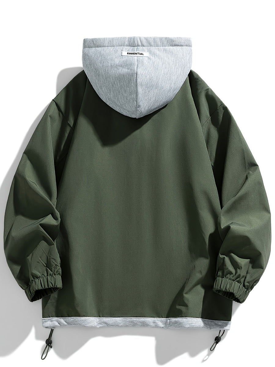 Unisex Jacke mit Kapuze und Reißverschluss, Farbe nach Wahl, Layer-Look, Frühling/Herbst