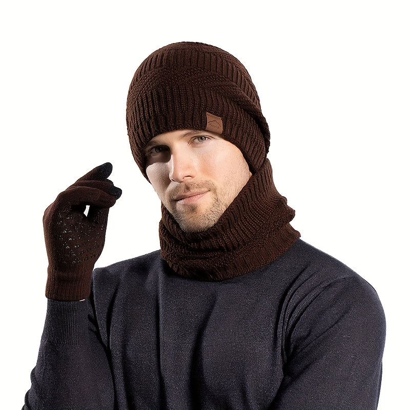 Winter Set 4-teilig Mütze Schal Handschuhe Socken gefüttert Strick warm
