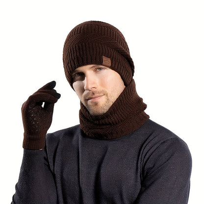 Winter Set 4-teilig Mütze Schal Handschuhe Socken gefüttert Strick warm