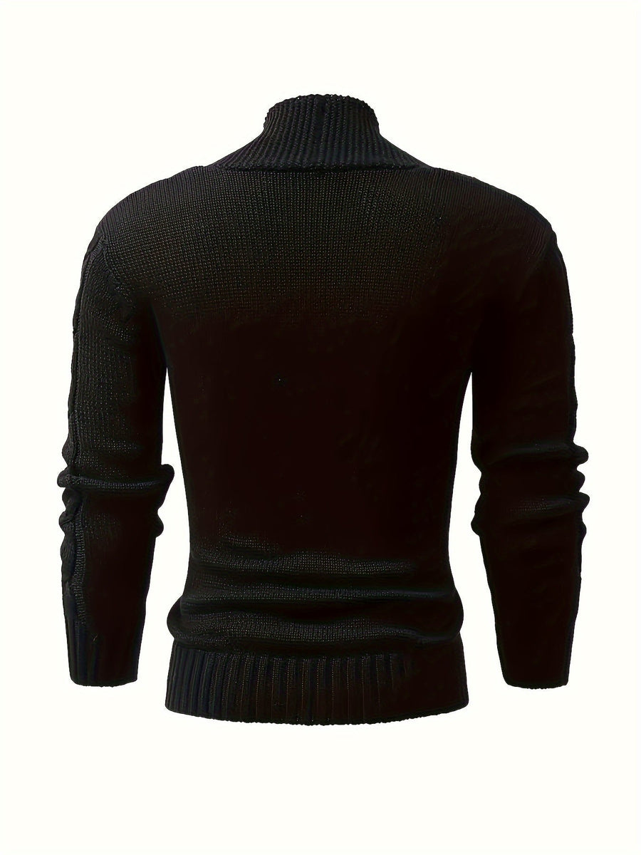Herren Strickjacke mit Schalkragen und Zopfmuster
