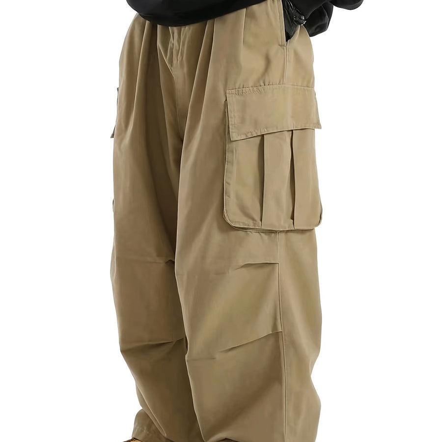 Herren Baggy Cargo Hosen Streetwear mit weitem Bein und großen Taschen