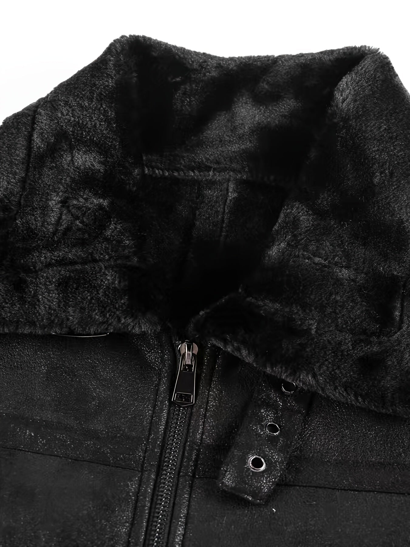 Herren Pilotenjacke mit Fellkragen und Reißverschluss