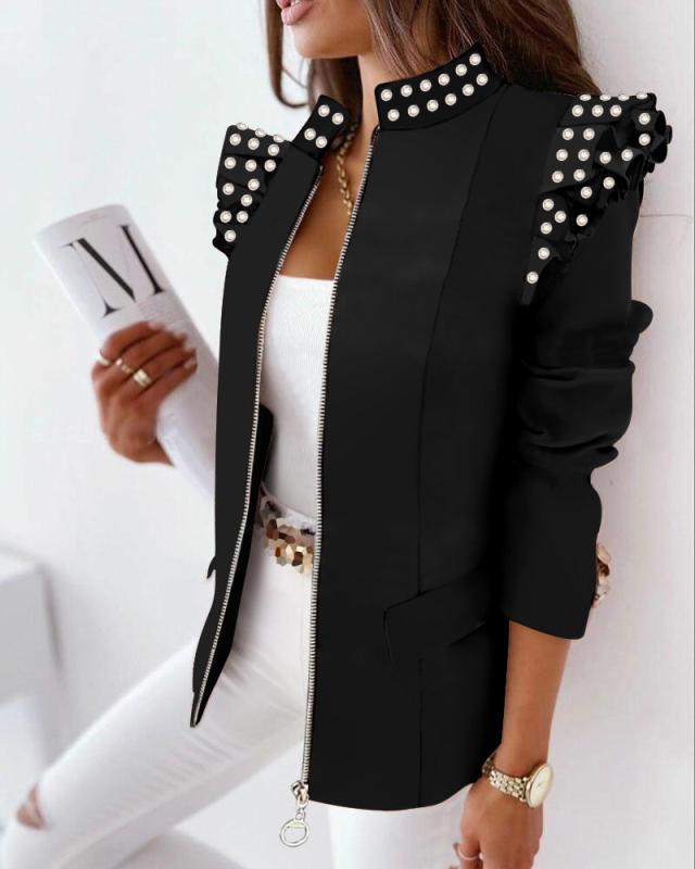 Carly – Jacke mit Leopardenmuster und Rüschen