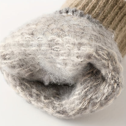 Winter Strickhandschuhe mit Muster in Gelb Weiß Grün Warme Touchscreen-Handschuhe für Damen & Herren