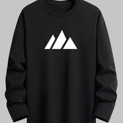 Langarmshirt mit Rundhalsausschnitt und Berg-Motiv