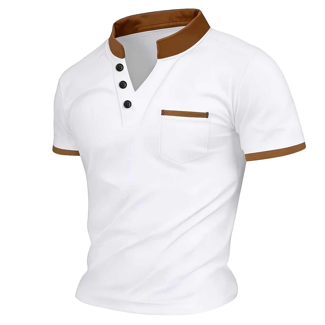Herren Poloshirt mit Stehkragen und Brusttasche – Moderner Freizeitstil für jeden Anlass