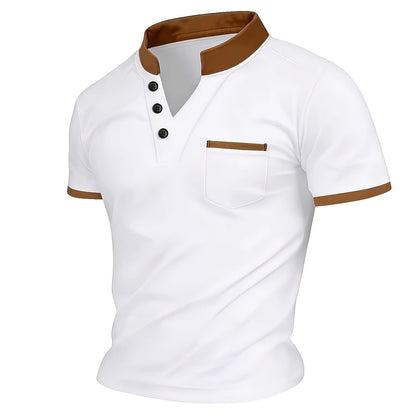 Herren Poloshirt mit Stehkragen und Brusttasche – Moderner Freizeitstil für jeden Anlass