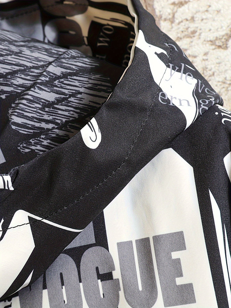 Übergangsjacke Herren Damen mit Kapuze & Allover-Print - Bunt