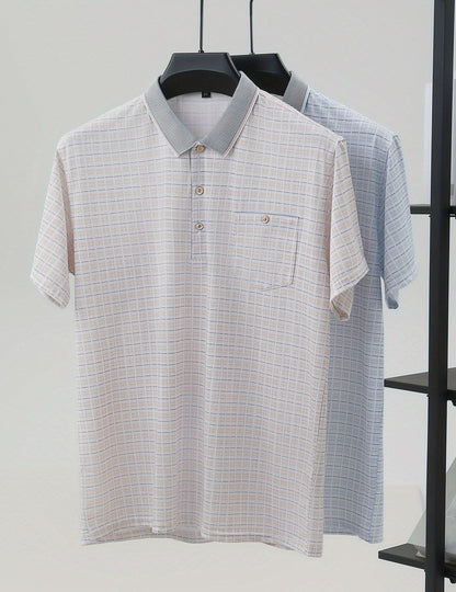 Herren Polohemd Kariert Modern Business Casual