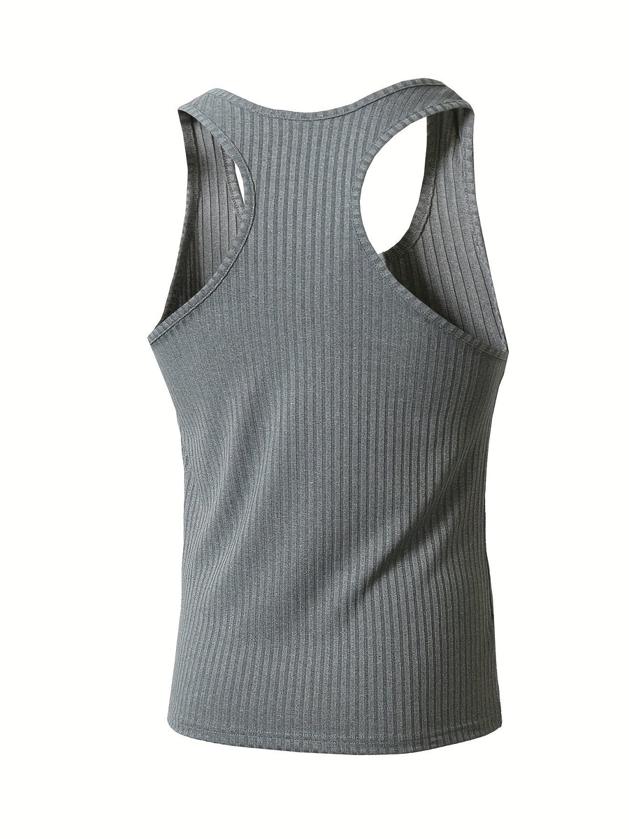 Herren Sport-Tanktop Set – Bequeme Ribbed Fitness Tops für Training & Freizeit