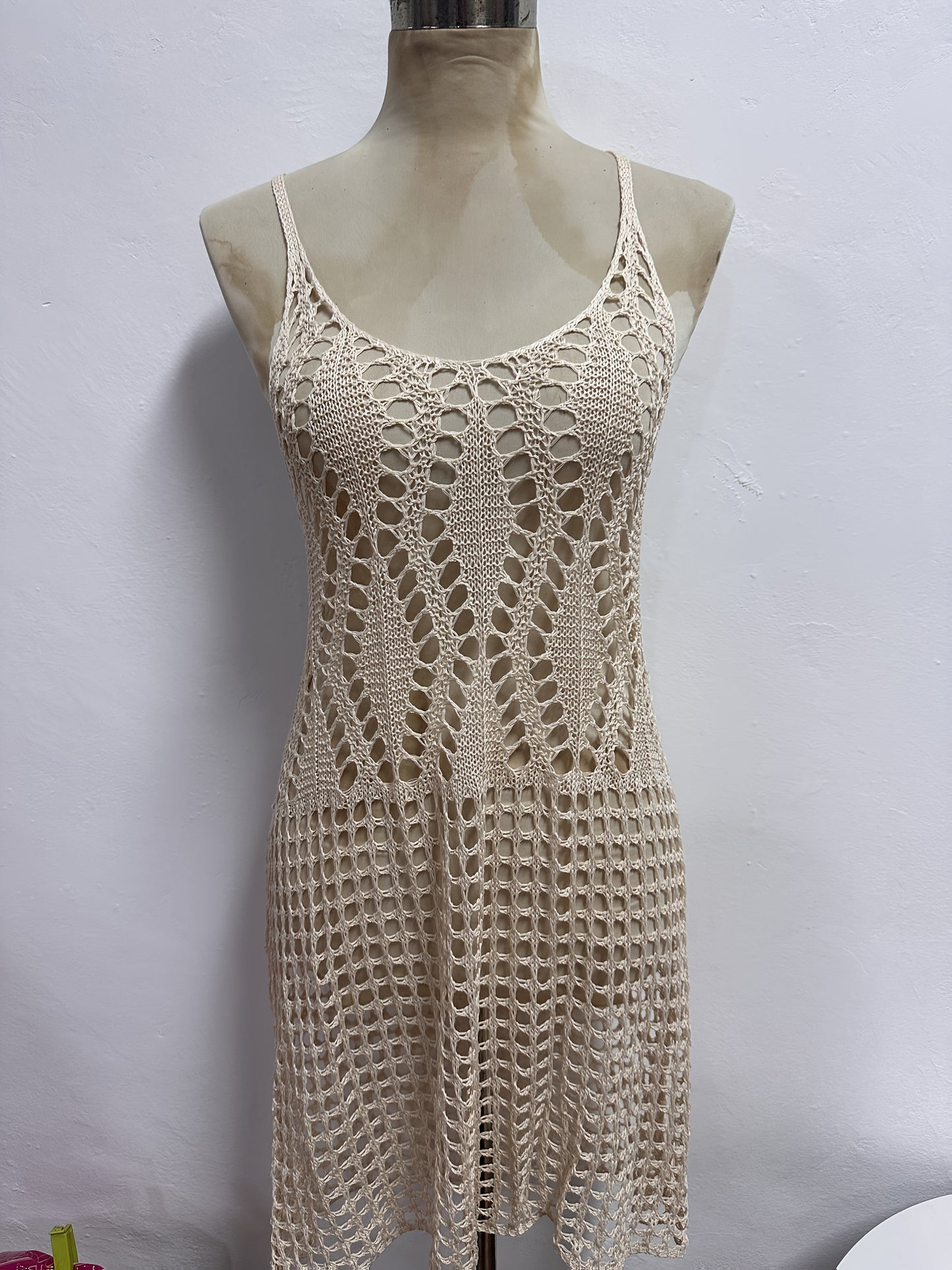 Damen Häkel-Strandkleid Bikini Cover-Up – Boho Stil für Strand und Pool