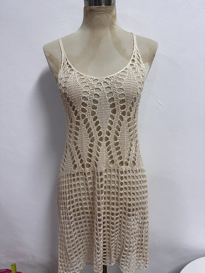 Damen Häkel-Strandkleid Bikini Cover-Up – Boho Stil für Strand und Pool