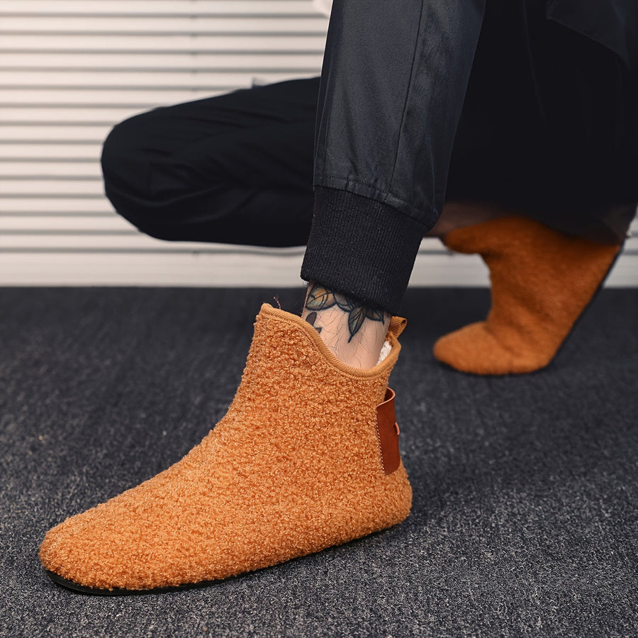 Unisex Winter Hausschuhe Plüsch Stiefeletten Warm Gefütterte Hausstiefel