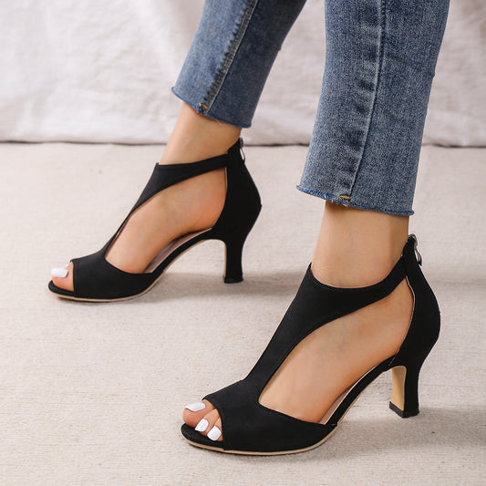 Jessica – Sommerliche Damen-Sandalen mit Peep-Toe und Reißverschluss