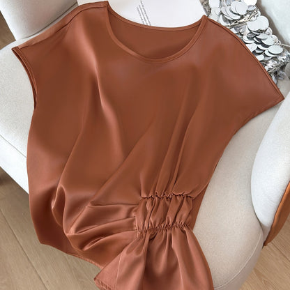 Damen Bluse mit Raffdetails und lockerem Schnitt – Eleganter Alltags- und Büro-Stil