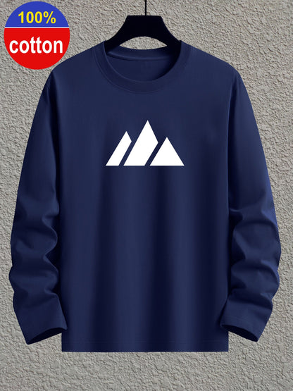Langarmshirt mit Rundhalsausschnitt und Berg-Motiv