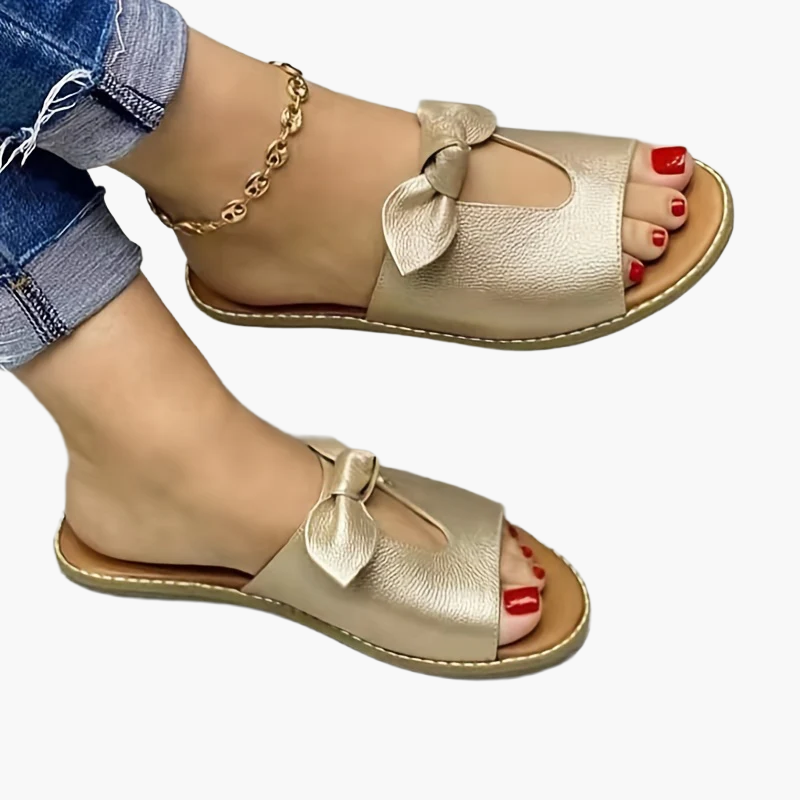 Damen Slip-On Sandalen mit Schleife – Bequeme Sommerschuhe für Freizeit und Alltag