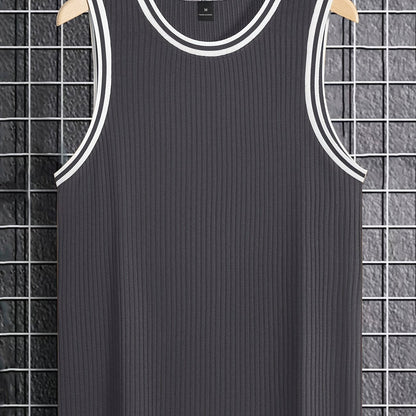 Herren Tanktop Sportlich mit Kontrastdetails – Lässiges Freizeit- und Fitnessshirt