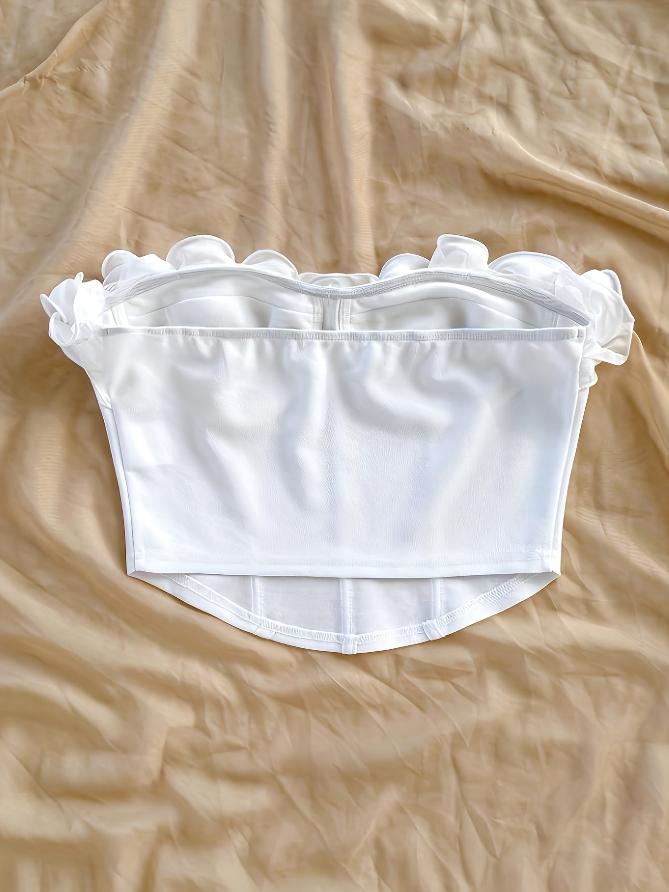 Damen Bustier Top mit Volantkragen – Elegantes, Schulterfreies Corsagen-Oberteil für Party & Ausgehen