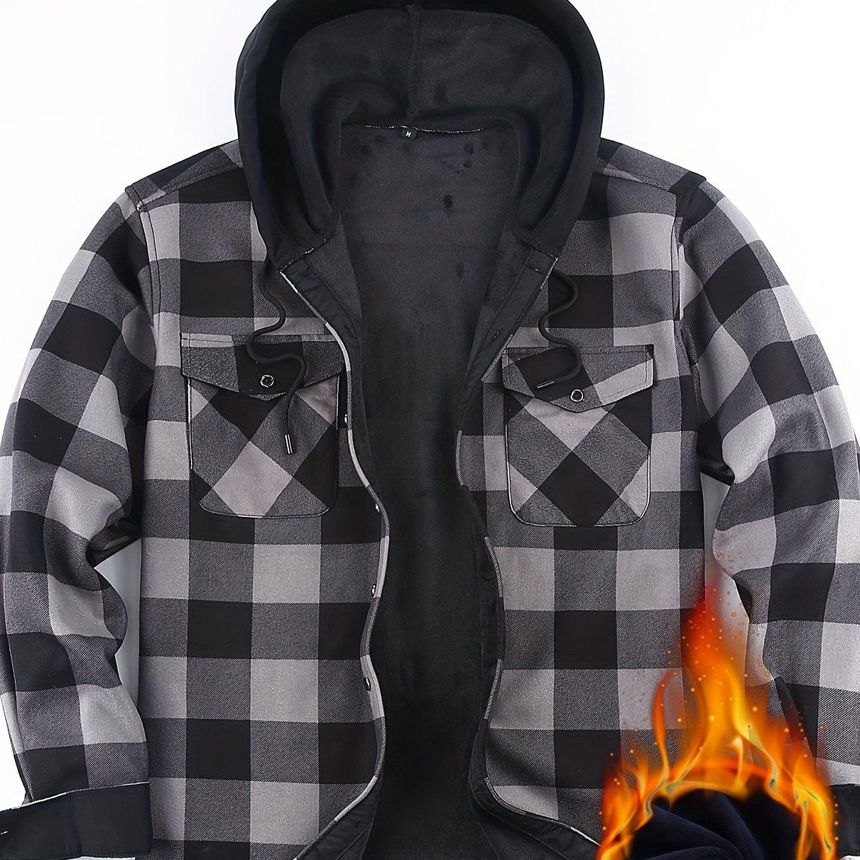 Herren Karo Hemdjacke mit Kapuze – Wärmende Freizeitmode für Outdoor und Alltag