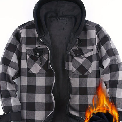 Herren Karo Hemdjacke mit Kapuze – Wärmende Freizeitmode für Outdoor und Alltag