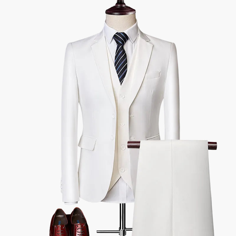 Herren 3-teiliges Slim Fit Anzugset für festliche Anlässe und Business